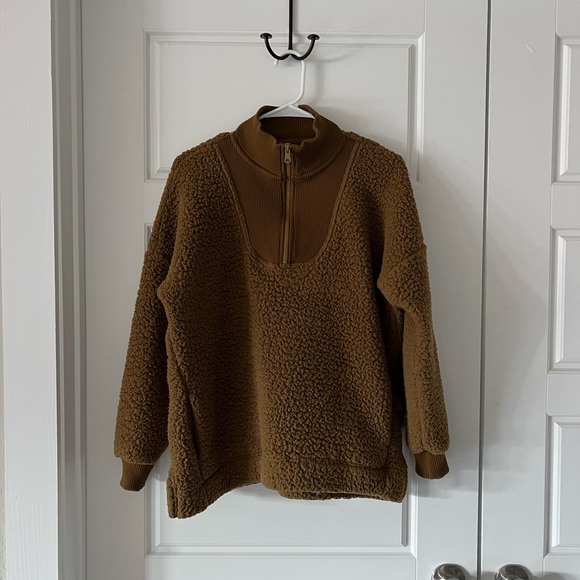 Aerie Dream Sherpa Quarter Zip Sweatshirt - Picture 5 of 7